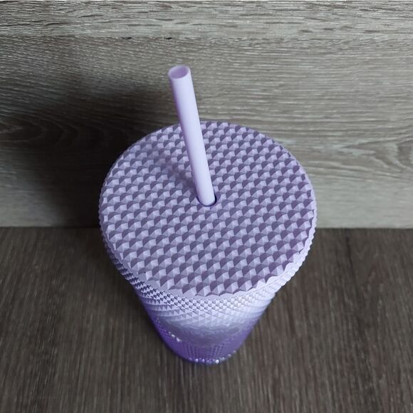 New 2021 Starbucks Holiday Icy Lilac Studded Grande 16oz Tumbler Cup With Straw - Picture 2 of 5